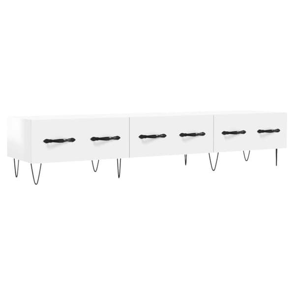 vidaXL TV-benk høyglans hvit 150x36x30 cm konstruert tre
