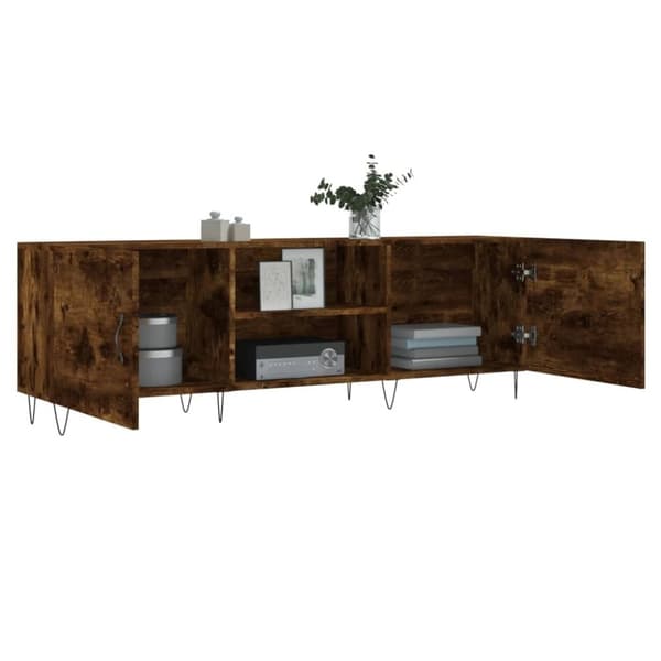 vidaXL TV-benk røkt eik 150x30x50 cm konstruert tre