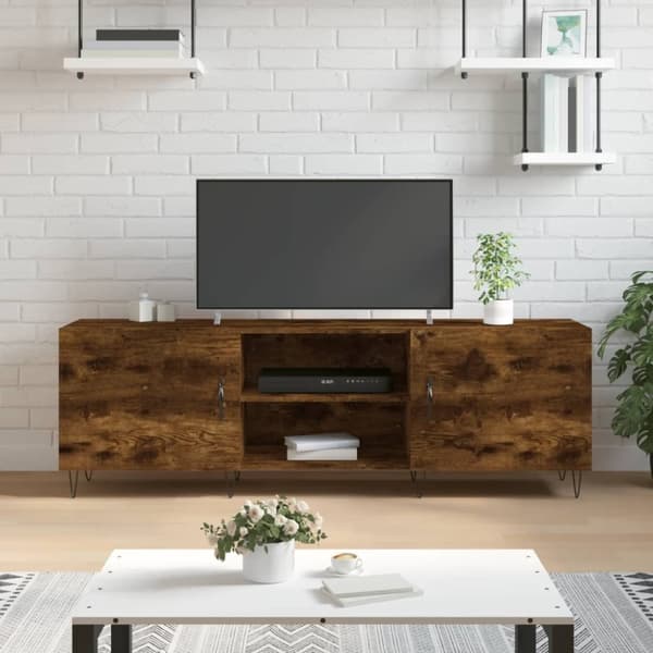 vidaXL TV-benk røkt eik 150x30x50 cm konstruert tre