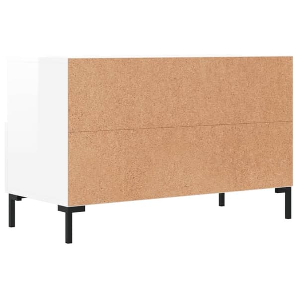 vidaXL TV-benk høyglans hvit 80x36x50 cm konstruert tre