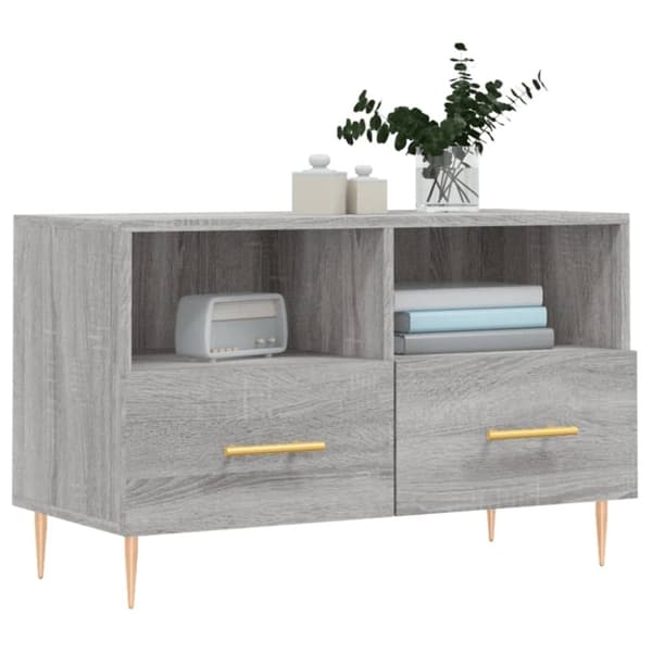 vidaXL TV-benk grå sonoma 80x36x50 cm konstruert tre