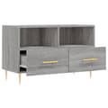 Miniatyrbilde 6 av 11: vidaXL TV-benk grå sonoma 80x36x50 cm konstruert tre