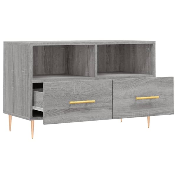 vidaXL TV-benk grå sonoma 80x36x50 cm konstruert tre