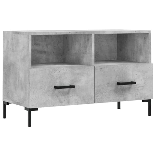 vidaXL tv-bord 80x36x50 cm konstrueret træ betongrå