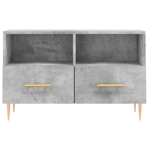 vidaXL tv-bord 80x36x50 cm konstrueret træ betongrå