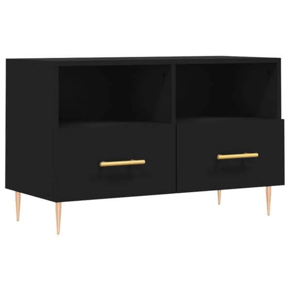 vidaXL TV-benk svart 80x36x50 cm konstruert tre