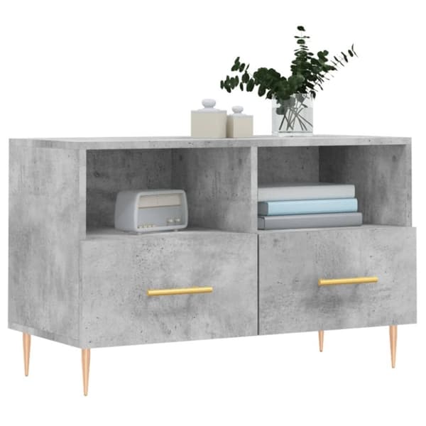 vidaXL TV-benk betonggrå 80x36x50 cm konstruert tre