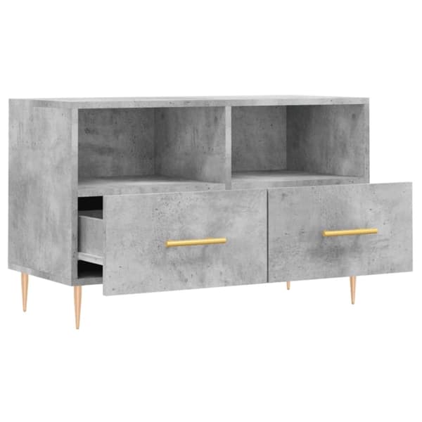 vidaXL TV-benk betonggrå 80x36x50 cm konstruert tre