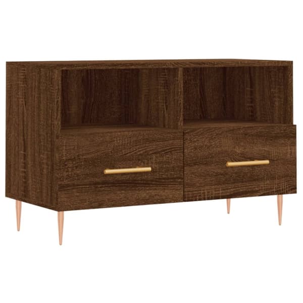 vidaXL TV-benk brun eik 80x36x50 cm konstruert tre