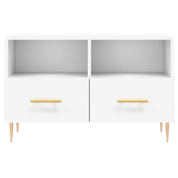 vidaXL Tv-bänk vit 80x36x50 cm konstruerat trä