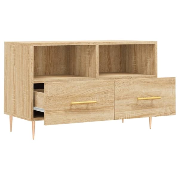 vidaXL TV-benk sonoma eik 80x36x50 cm konstruert tre