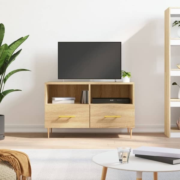 vidaXL TV-taso Sonoma-tammi 80x36x50 cm tekninen puu