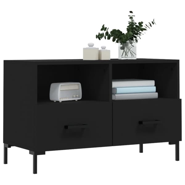 vidaXL TV-benk svart 80x36x50 cm konstruert tre