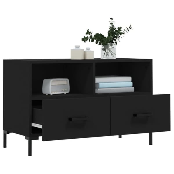 vidaXL TV-benk svart 80x36x50 cm konstruert tre