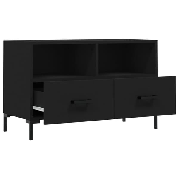 vidaXL TV-benk svart 80x36x50 cm konstruert tre