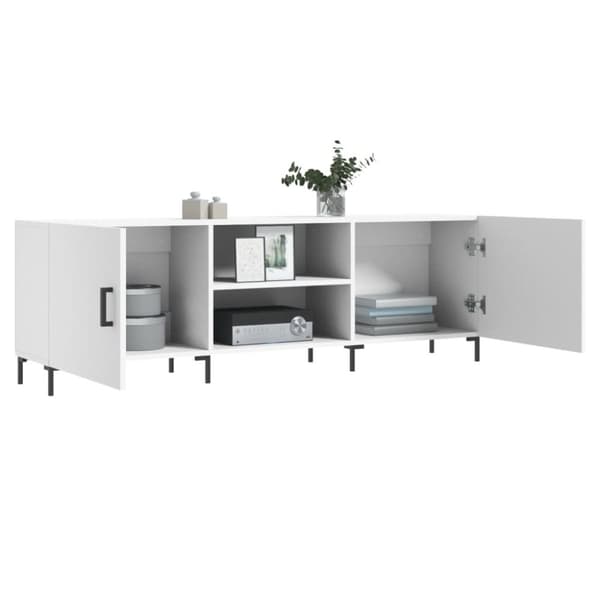 vidaXL TV-benk hvit 150x30x50 cm konstruert tre