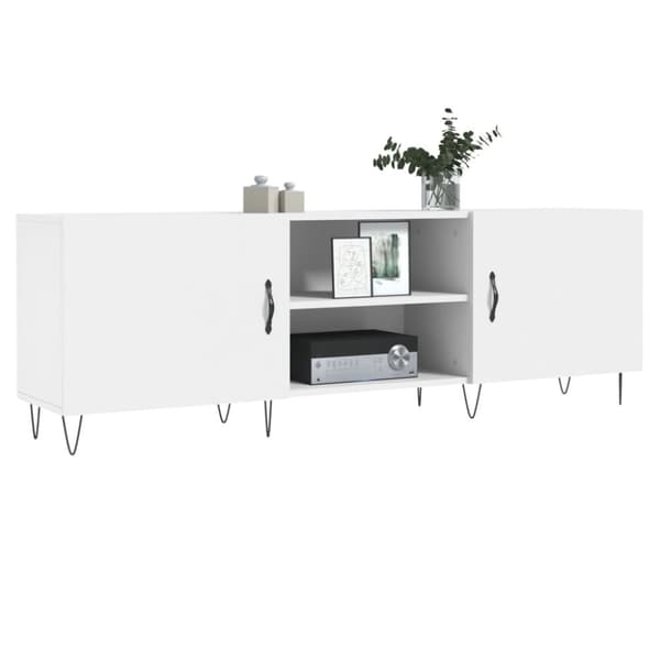 vidaXL TV-benk hvit 150x30x50 cm konstruert tre