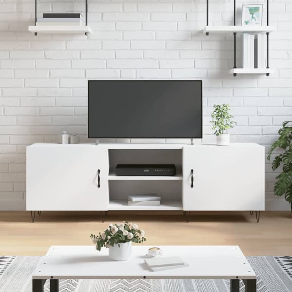 vidaXL TV-taso valkoinen 150x30x50 cm tekninen puu