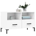 Miniatyrbilde 3 av 11: vidaXL TV-benk hvit 80x36x50 cm konstruert tre