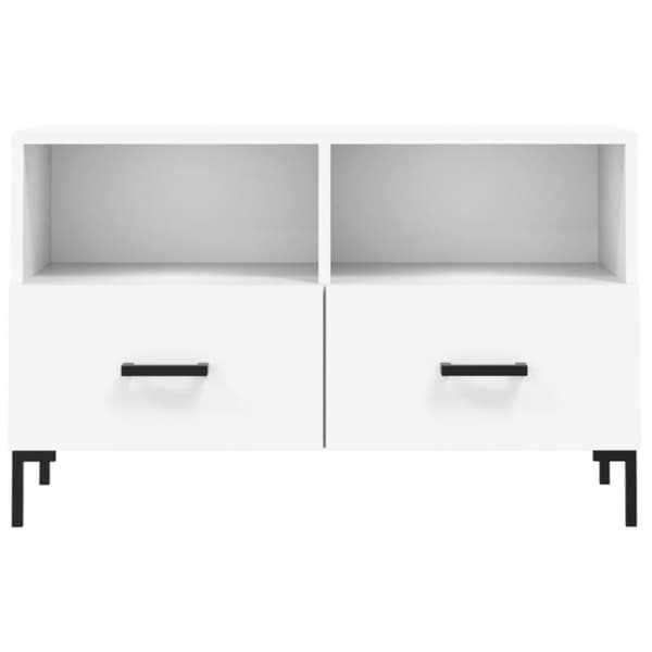vidaXL TV-benk hvit 80x36x50 cm konstruert tre