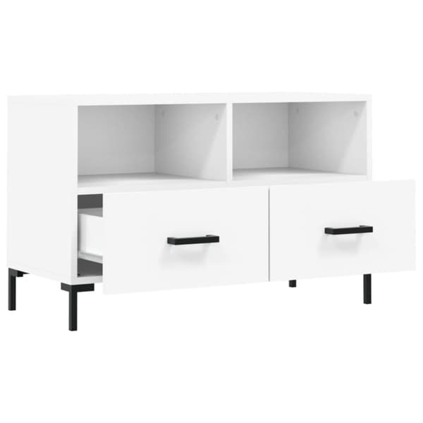 vidaXL TV-benk hvit 80x36x50 cm konstruert tre