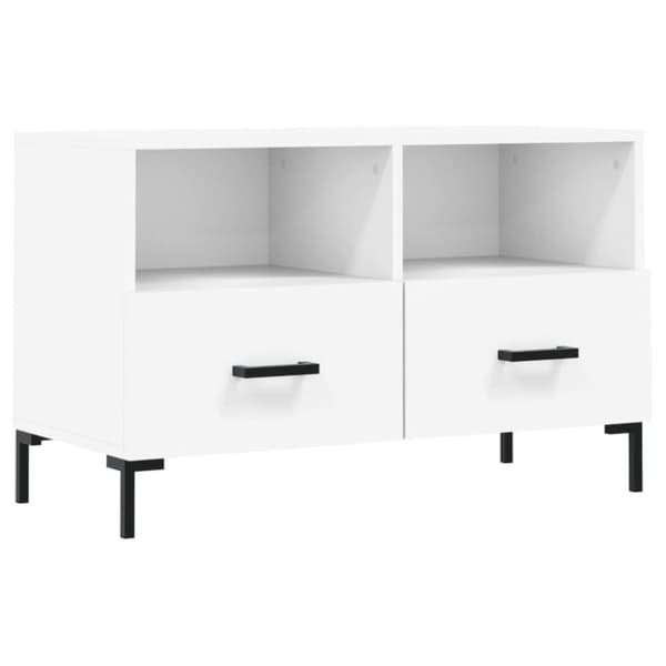 vidaXL TV-benk hvit 80x36x50 cm konstruert tre