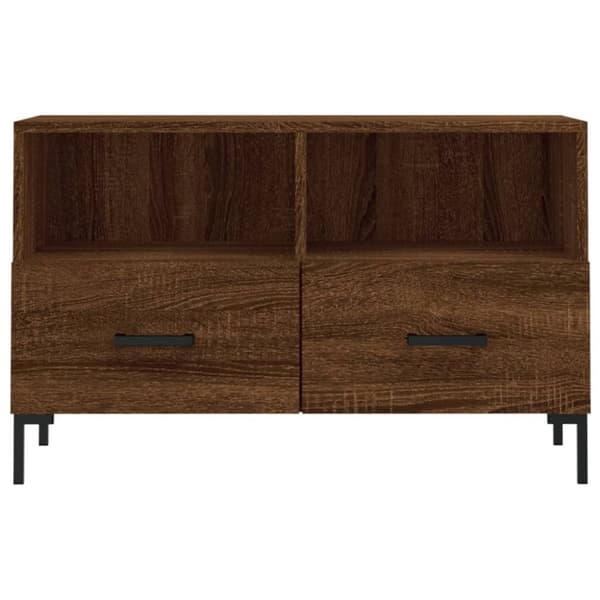 vidaXL TV-benk brun eik 80x36x50 cm konstruert tre