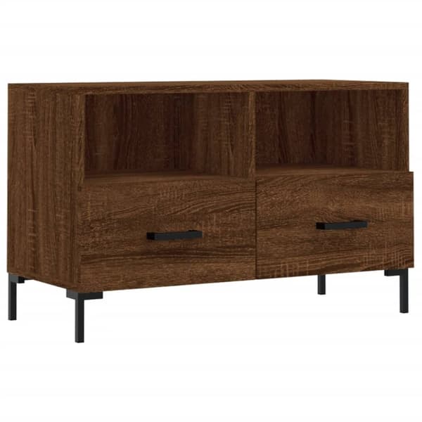 vidaXL TV-benk brun eik 80x36x50 cm konstruert tre