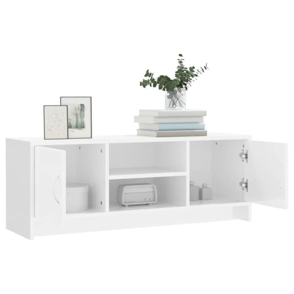 vidaXL Tv-bänk vit högglans 102x30x37,5 cm konstruerat trä