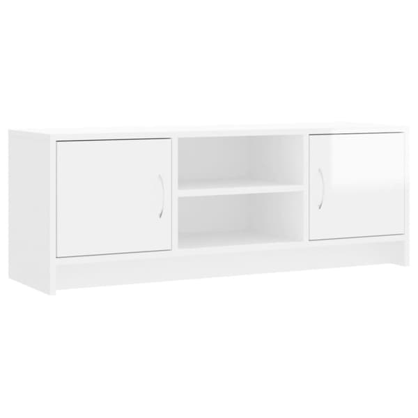 vidaXL Tv-bänk vit högglans 102x30x37,5 cm konstruerat trä