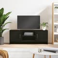 Miniatyrbild 11 av 11: vidaXL Tv-bänk svart 102x30x37,5 cm konstruerat trä