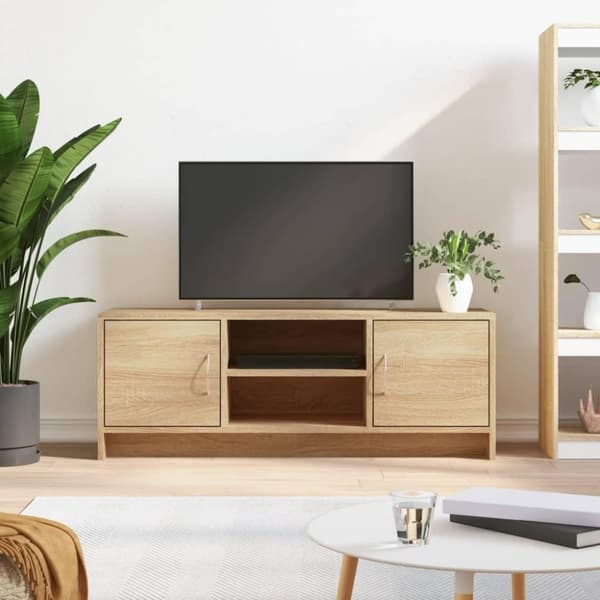 vidaXL tv-bord 102x30x37,5 cm konstrueret træ sonoma-eg