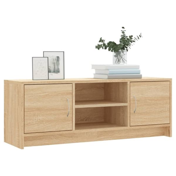 vidaXL tv-bord 102x30x37,5 cm konstrueret træ sonoma-eg