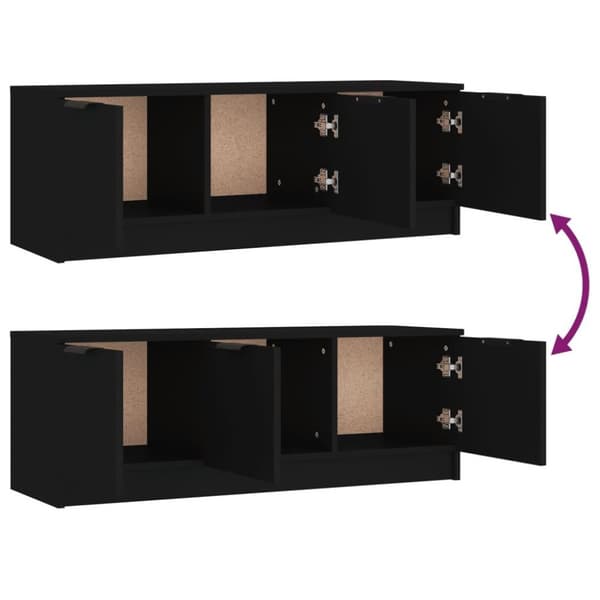 vidaXL Tv-bänk svart 102x35x36,5 cm konstruerat trä