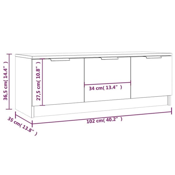 vidaXL Tv-bänk svart 102x35x36,5 cm konstruerat trä