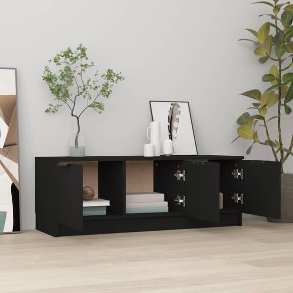 vidaXL Tv-bänk svart 102x35x36,5 cm konstruerat trä