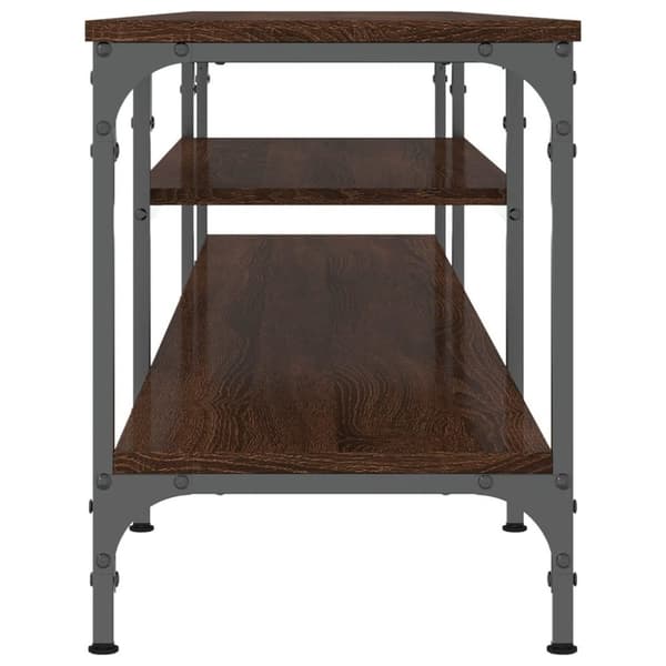 vidaXL tv-bord 201x35x45 cm konstrueret træ og jern brun egetræsfarve