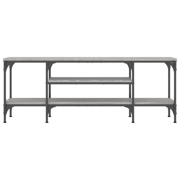 vidaXL TV-benk grå sonoma 121x35x45 cm konstruert tre og jern