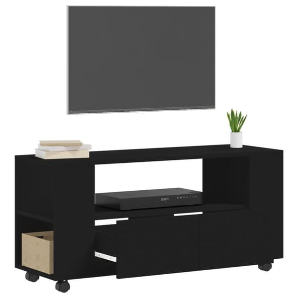 vidaXL TV-taso musta 102x34,5x43 cm tekninen puu