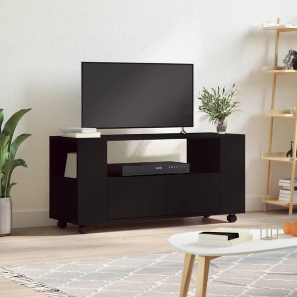vidaXL TV-taso musta 102x34,5x43 cm tekninen puu