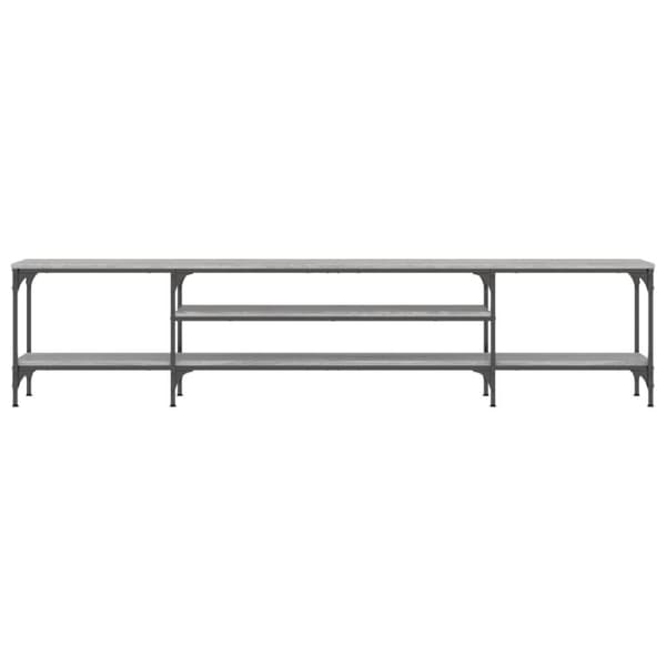 vidaXL tv-bord 201x35x45 cm konstrueret træ og jern grå sonoma-eg