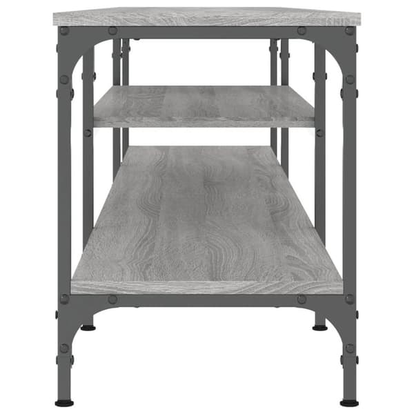 vidaXL tv-bord 201x35x45 cm konstrueret træ og jern grå sonoma-eg