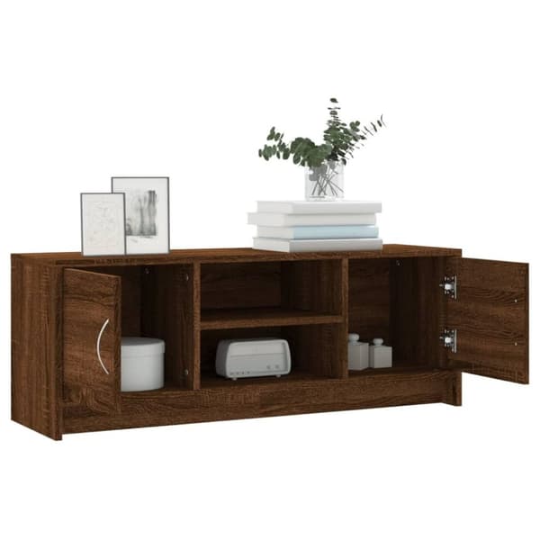 vidaXL tv-bord 102x30x37,5 cm konstrueret træ brun egetræsfarve