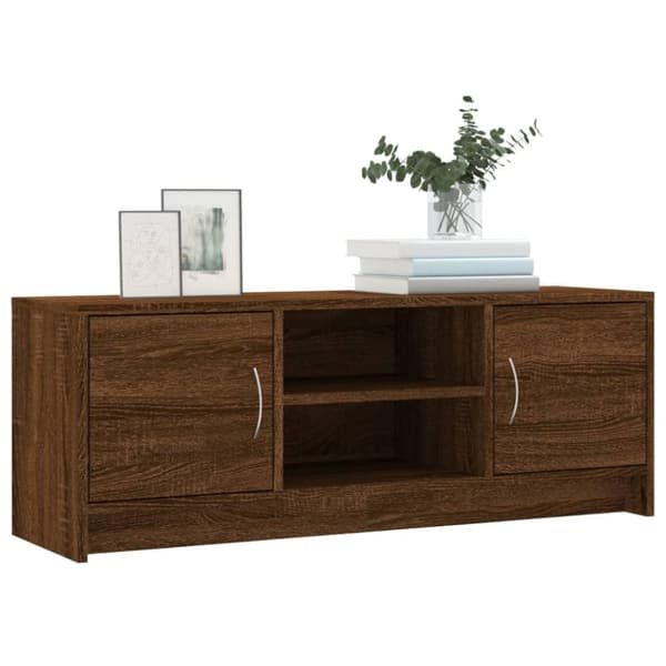 vidaXL tv-bord 102x30x37,5 cm konstrueret træ brun egetræsfarve