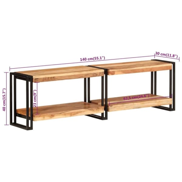 vidaXL tv-bord 140x30x40 cm massivt akacietræ