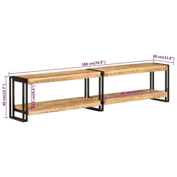 vidaXL TV-benk 180x30x40 cm heltre mango
