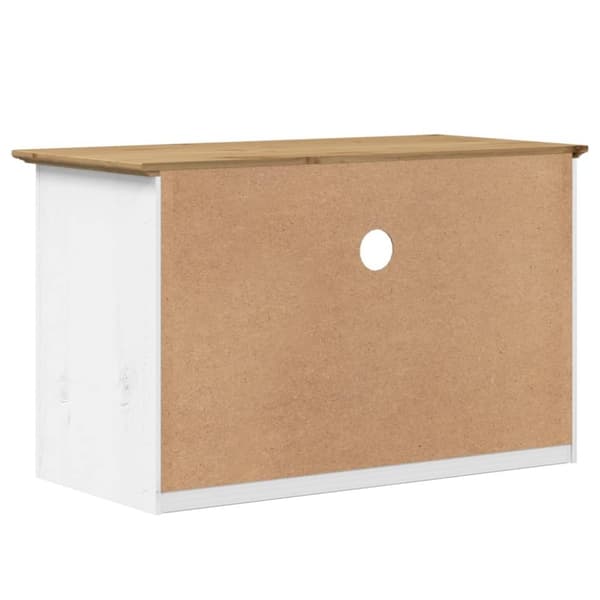 vidaXL tv-bord med 2 skuffer BODO 91,5x44,5x56cm massivt fyrretræ brun