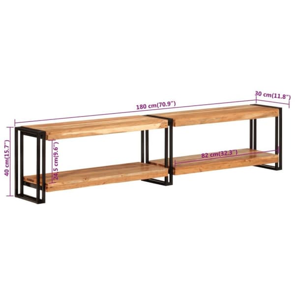 vidaXL tv-bord 180x30x40 cm massivt akacietræ