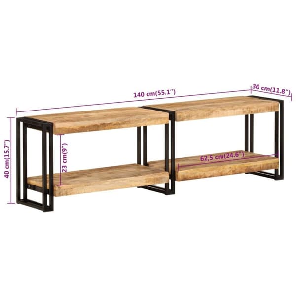vidaXL TV-taso 140x30x40 cm täysi mangopuu
