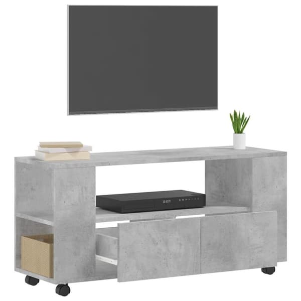 vidaXL Tv-bänk betonggrå 102x34,5x43 cm konstruerat trä